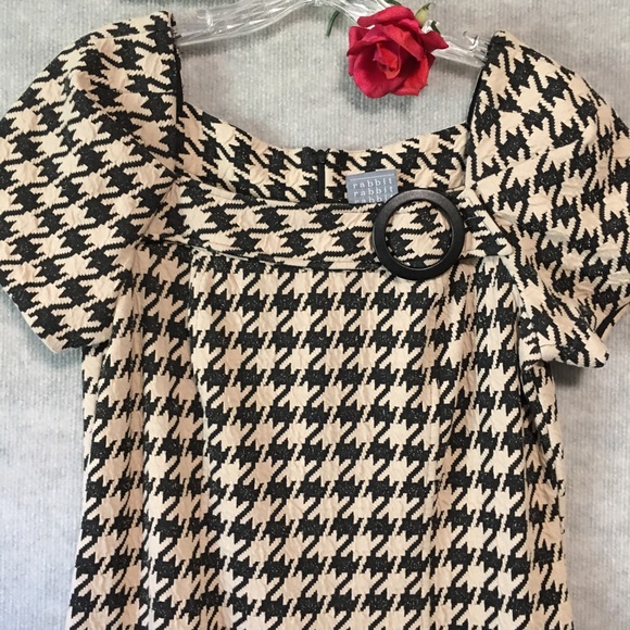 Y2K DRESS RABBIT RABBIT RABBIT HOUNDSTOOTH DRESS MEAN GIRLS CLUELESS PREPPY 10 - Picture 9 of 12